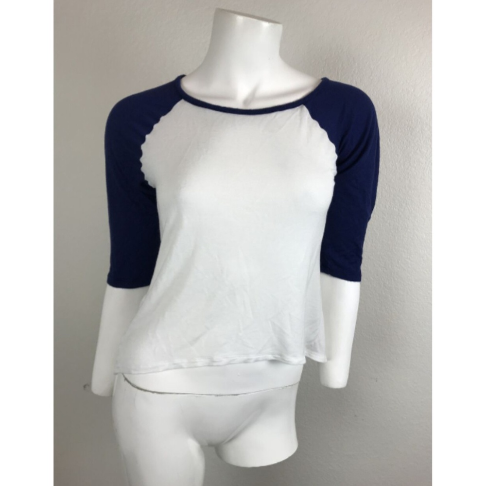 POPULAR BASICS Large Child Shirt Blue and White XS